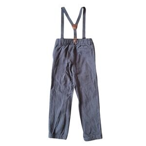 OshKosh B'gosh Boys 5T Suspender Pants Charcoal Grey Cotton Dress Pants